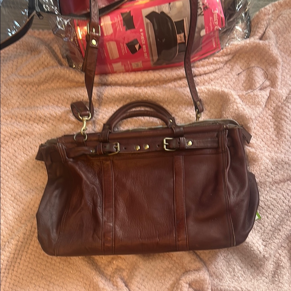 Brown Leather vintage luggage